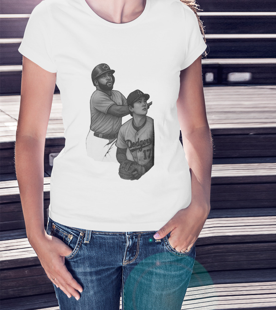 Vladdy Guerrero Jr. Shohei Ohtani Dodgers World Series Baseball Moment T-Shirt