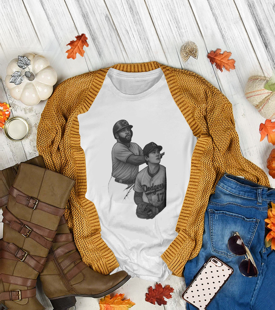 Vladdy Guerrero Jr. Shohei Ohtani Dodgers World Series Baseball Moment T-Shirt