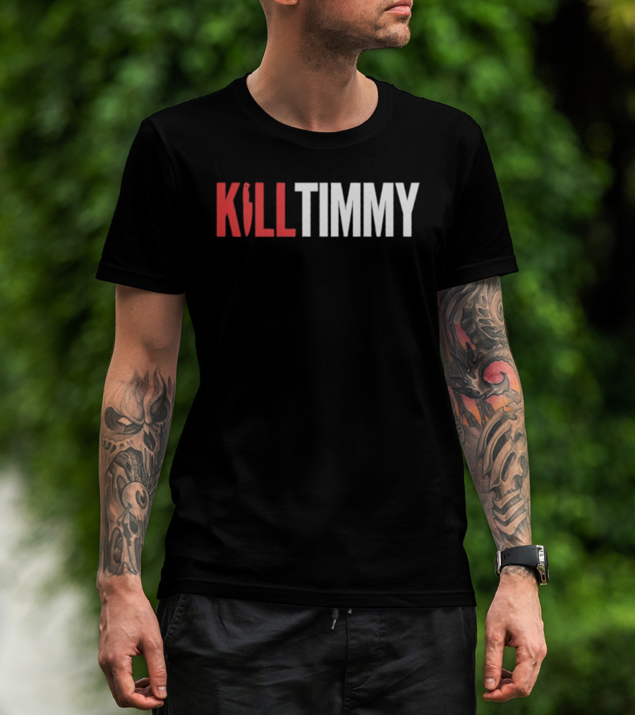 KILL TIMMY Knife Lettering Red White Contrast T-Shirt