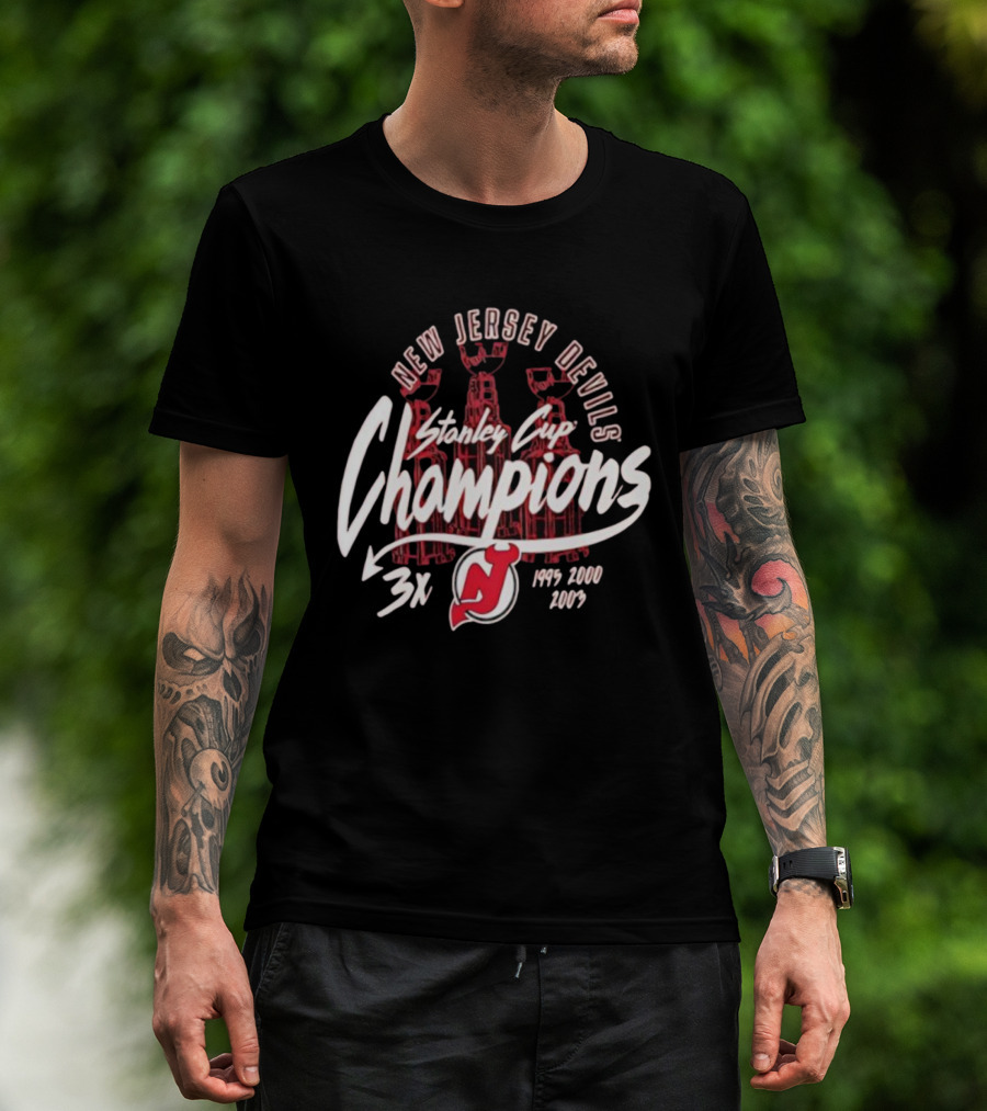 New Jersey Devils Stanley Cup Champions 3x 1995 2000 2003 T-Shirt