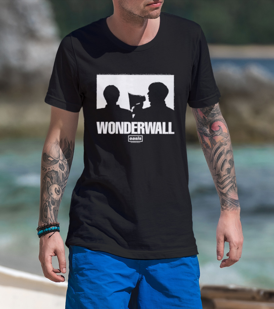 Oasis Wonderwall Silhouette Iconic Music Tribute T-Shirt