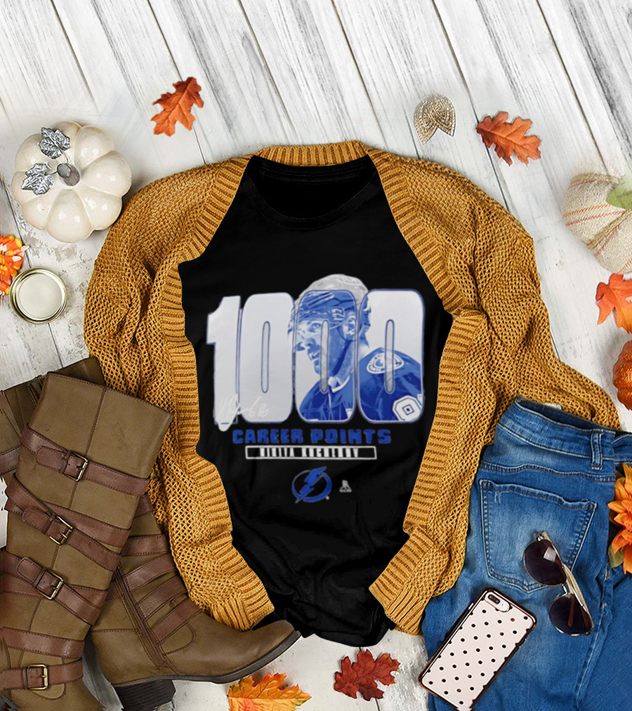 Tampa Bay Lightning Nikita Kucherov 1000 Career Points Signature T-Shirt