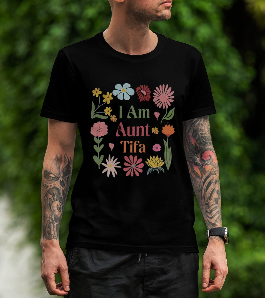 I Am Aunt Tifa Floral Vintage Anti Trump T-Shirt