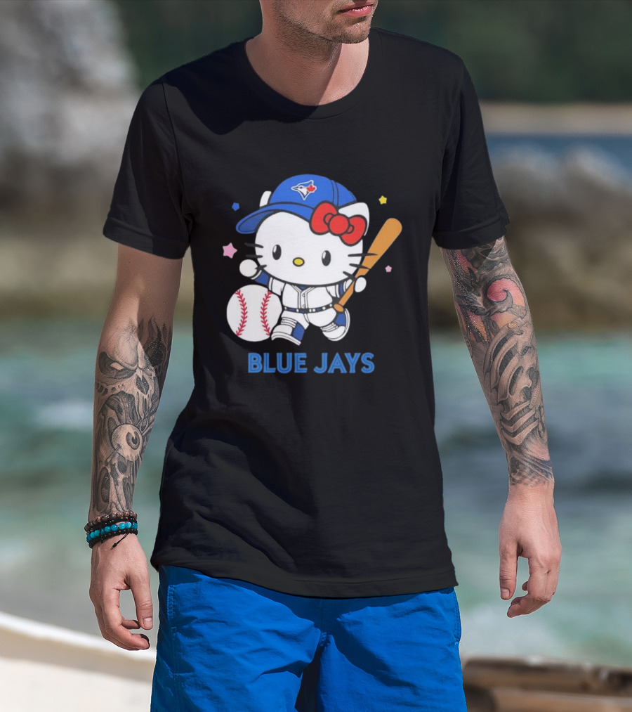 Toronto Blue Jays Hello Kitty Baseball Player Collaboration T-Shirt