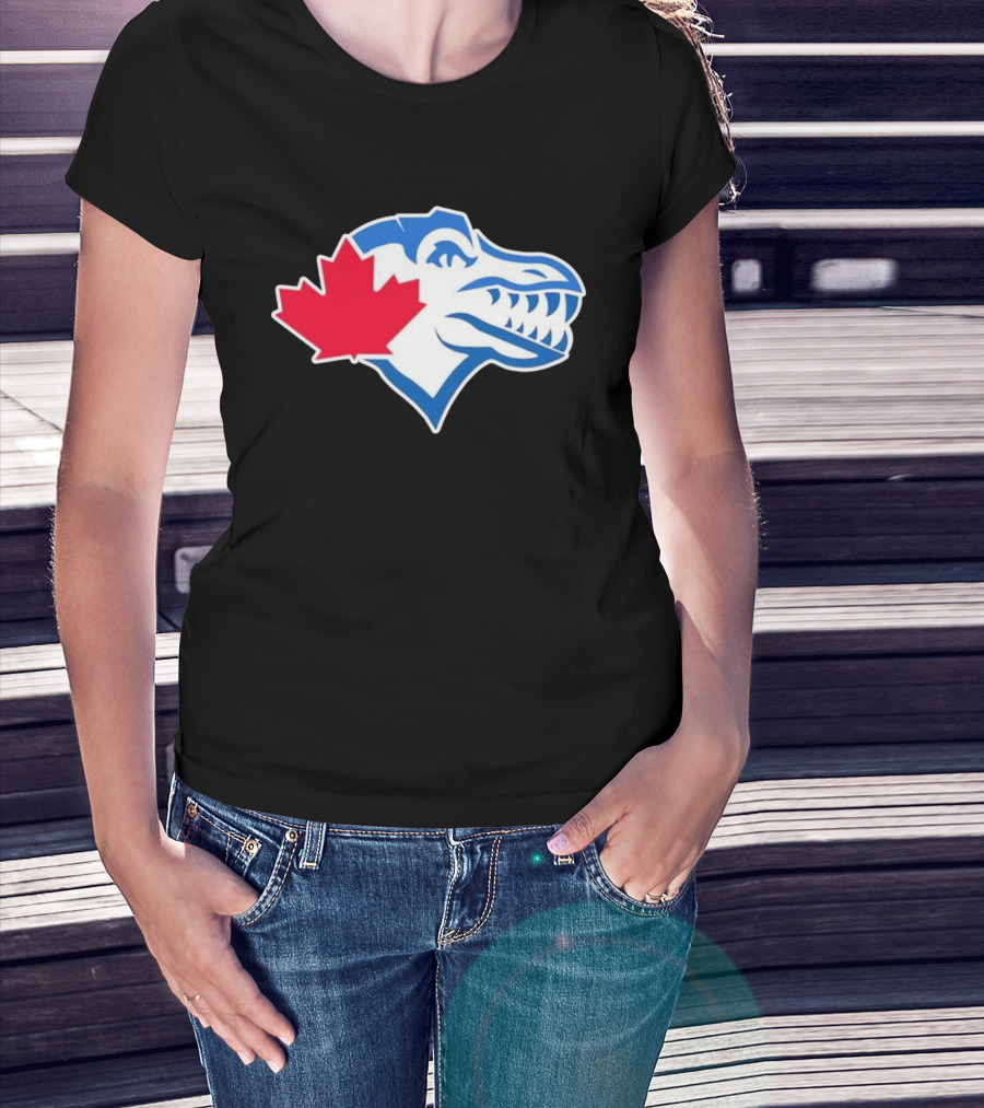Toronto Raptors Blue Jays Mashup Maple Leaf Emblem T-Shirt