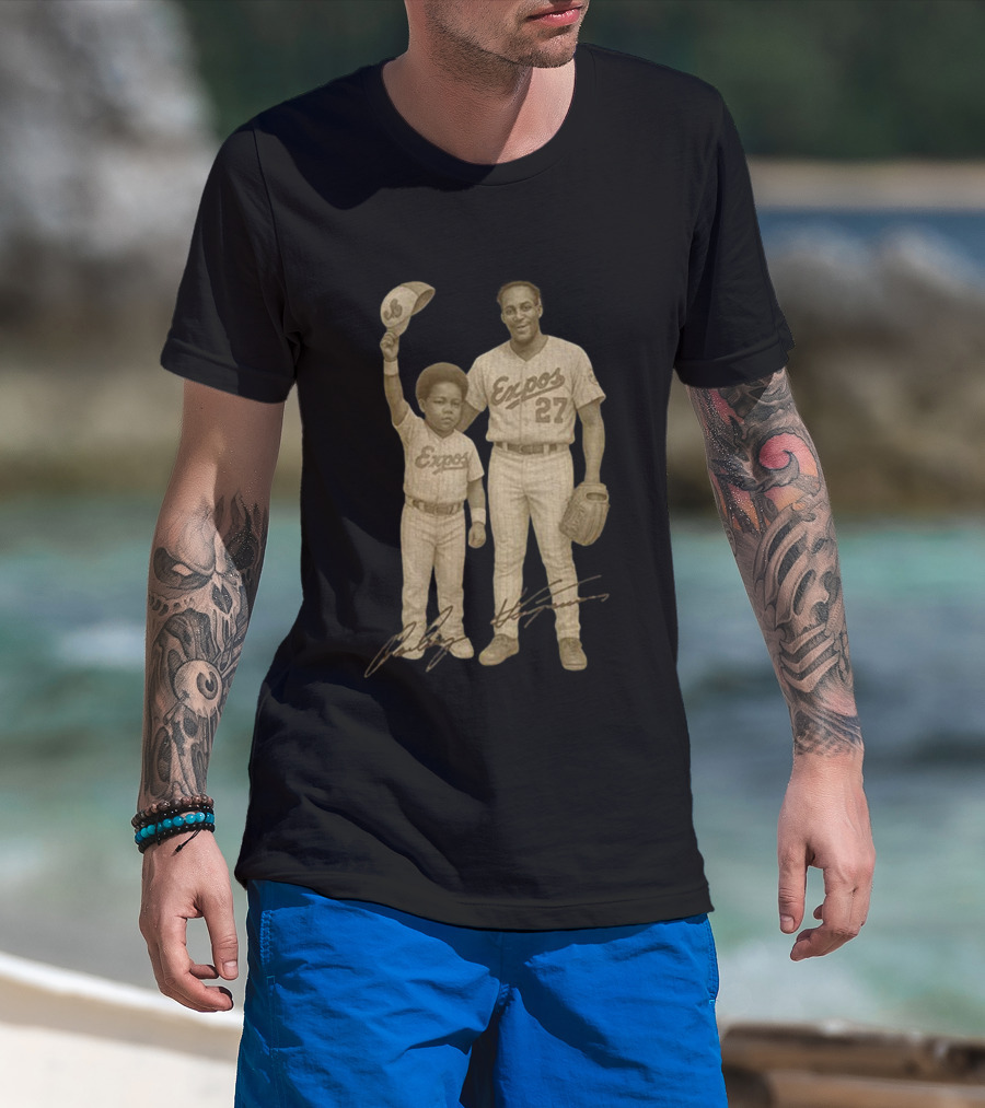 Vladimir Guerrero Jr. And Sr. Expos MLB Baseball Signature Vintage T-Shirt