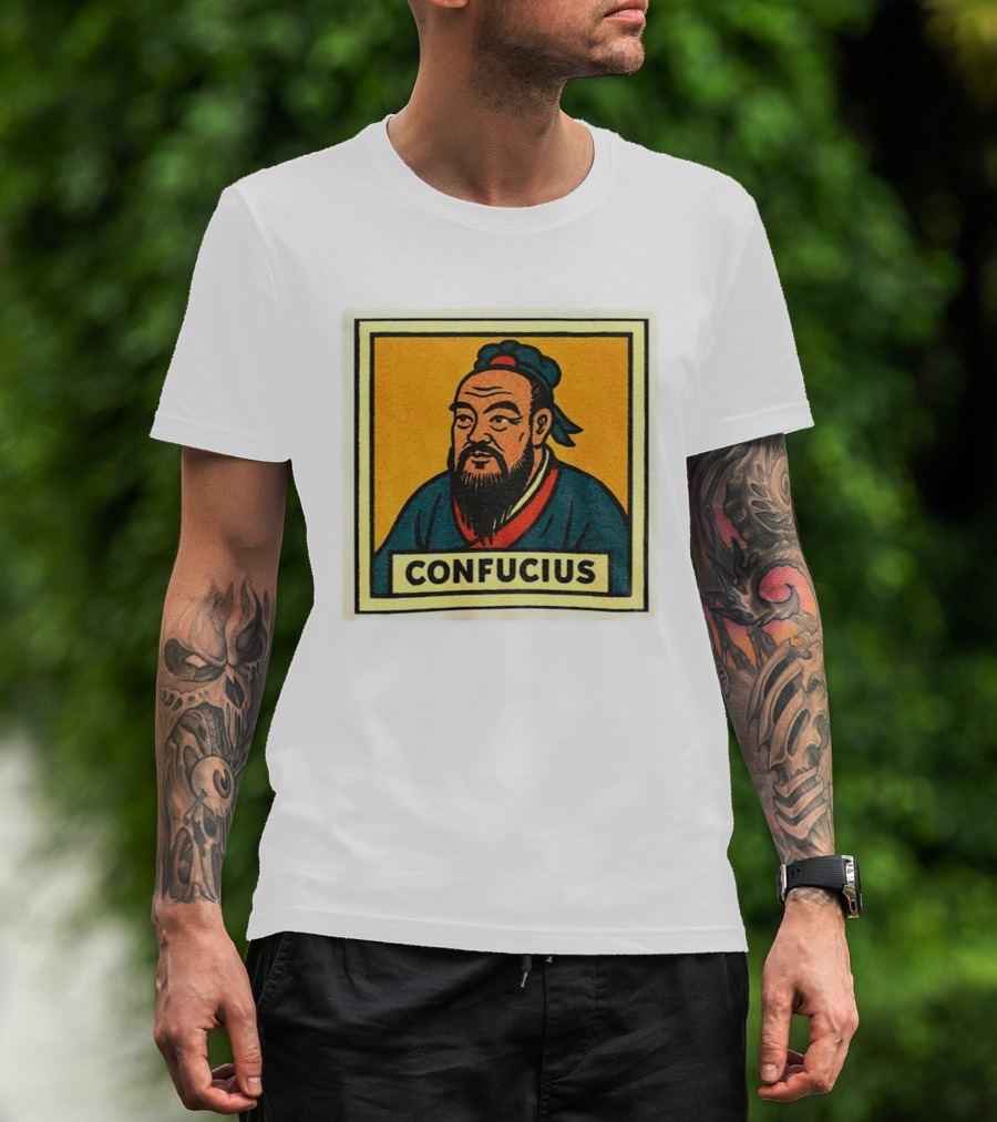 Confucius Retro Comic Style Chinese Philosopher Art T-Shirt