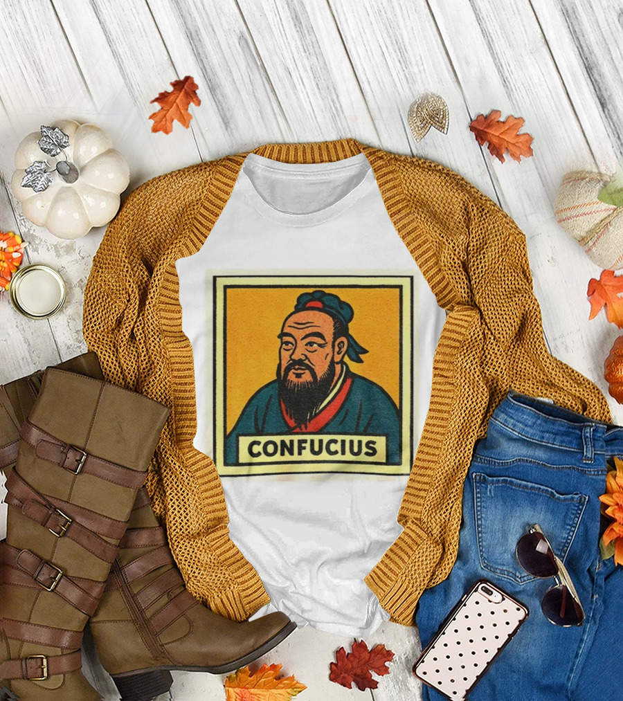 Confucius Retro Comic Style Chinese Philosopher Art T-Shirt
