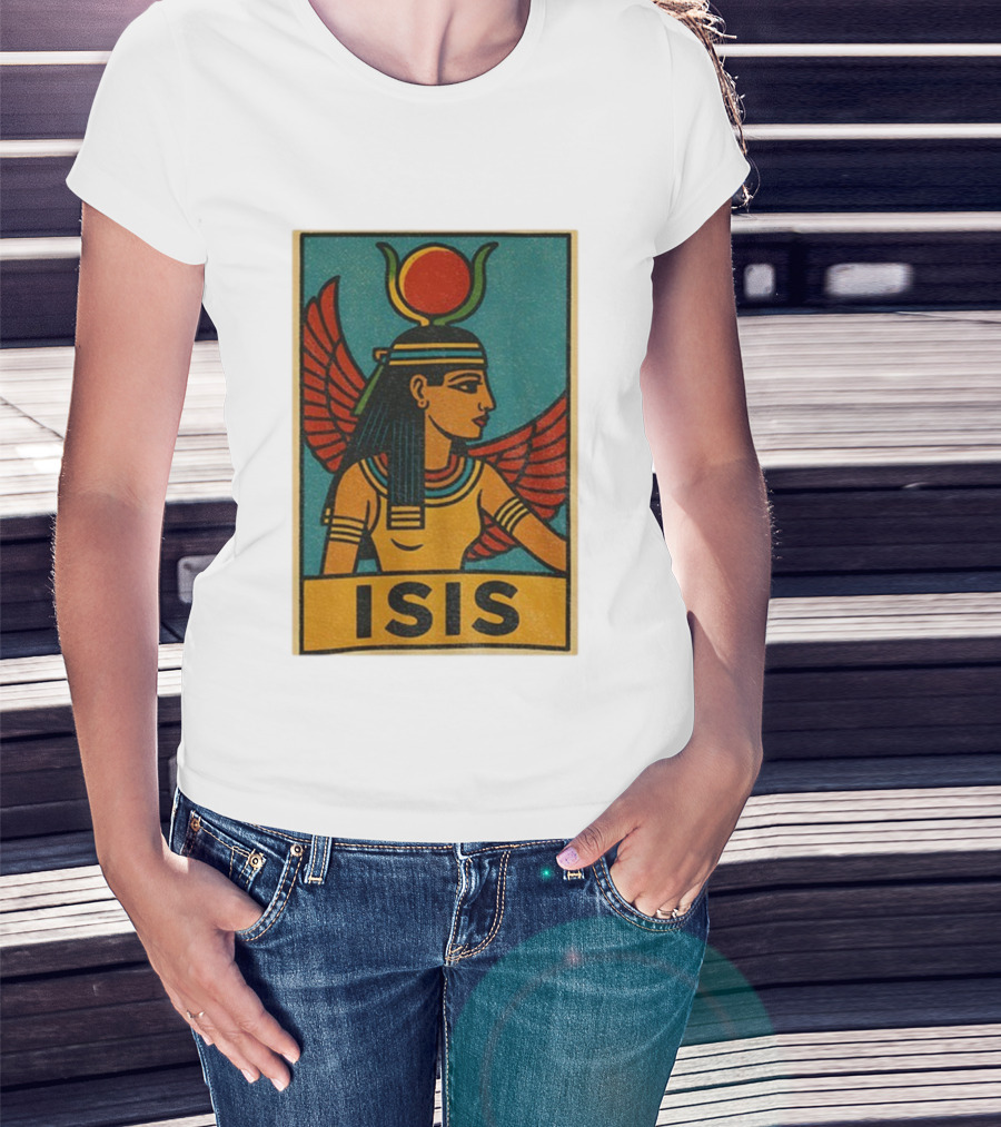 Isis Egyptian Goddess Comic Style For Mythology Fans And Divine Feminine Seekers T-Shirt