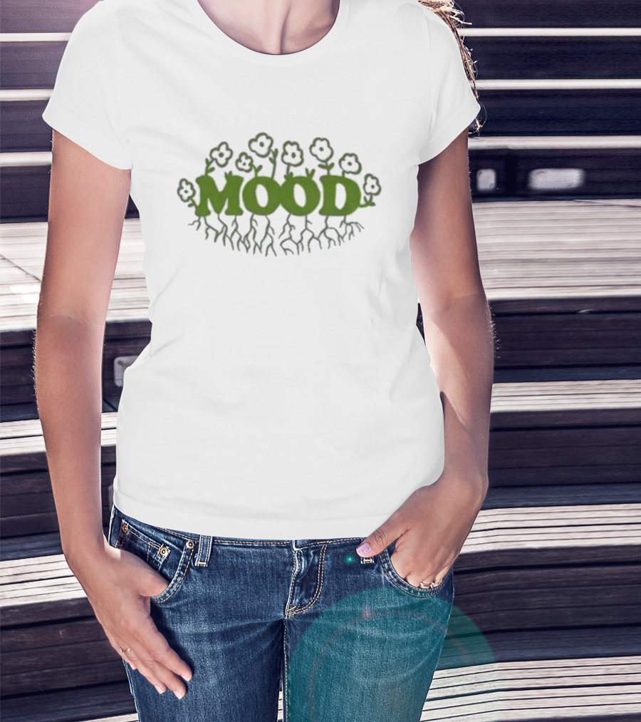 Mood Roots With Flowers Design T-Shirt