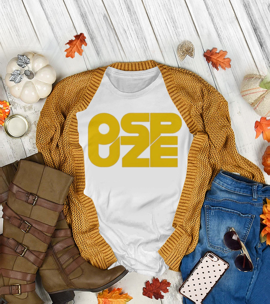 Ospuze Yellow Bold Text Logo T-Shirt