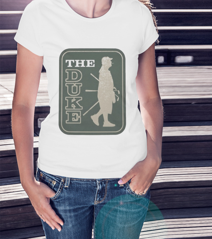 The Duke Golf Silhouette Smoking Golfer In Hat Retro Style T-Shirt