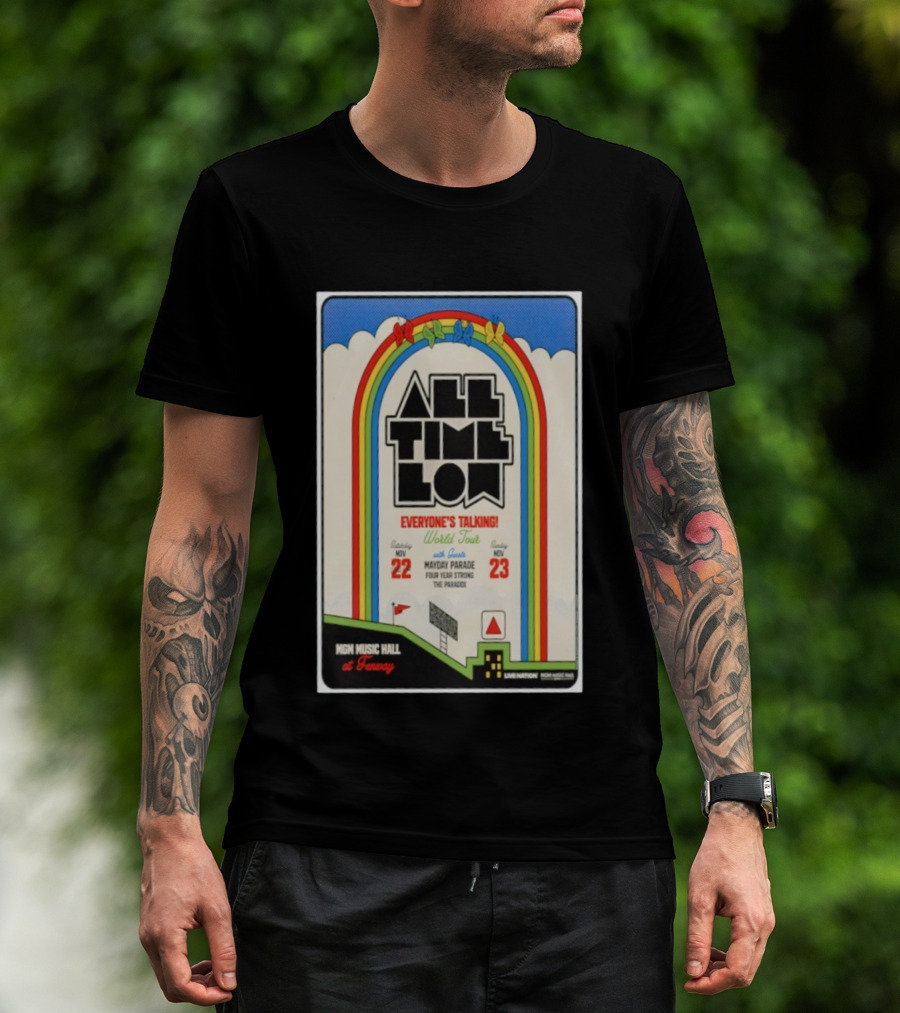 All Time Low Everyone's Talking World Tour MGM Music Hall Fenway Nov 22-23 2025 Mayday Parade Four Year Strong The Parade T-Shirt