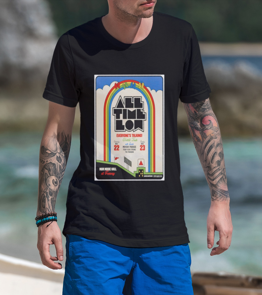 All Time Low Everyone's Talking World Tour MGM Music Hall Fenway Nov 22-23 2025 Mayday Parade Four Year Strong The Parade T-Shirt