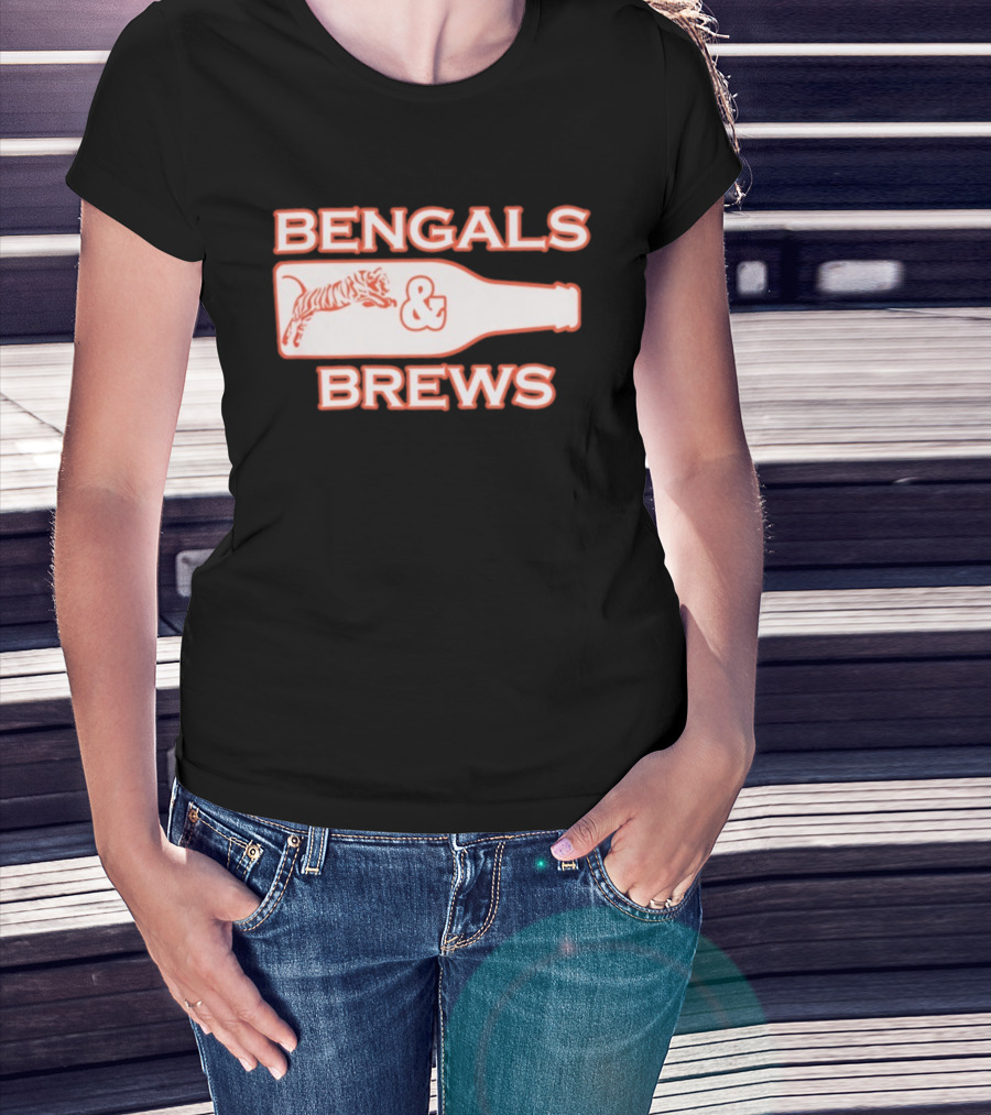 Bengals And Brews Cincinnati Bengals Game Day Tiger Bottle T-Shirt