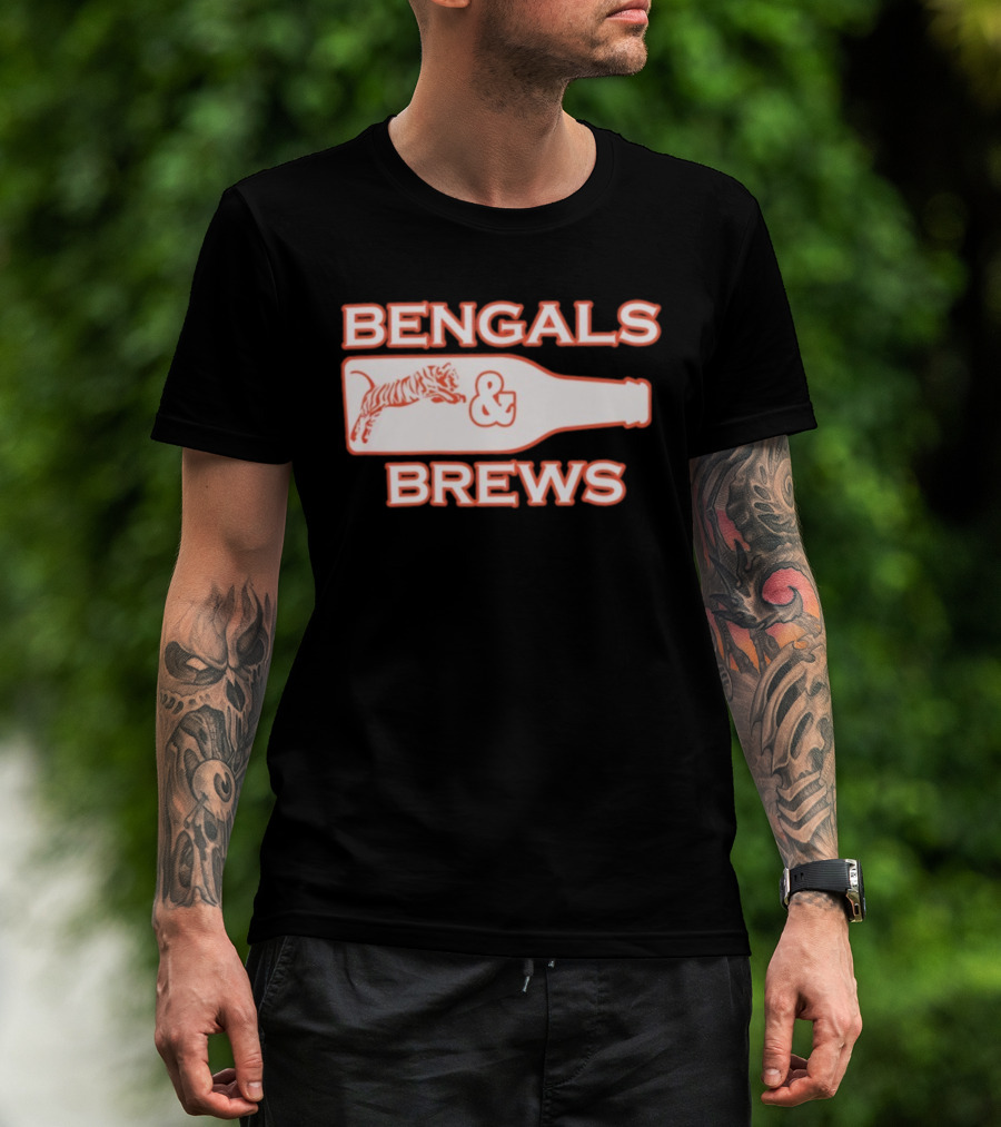Bengals And Brews Cincinnati Bengals Game Day Tiger Bottle T-Shirt