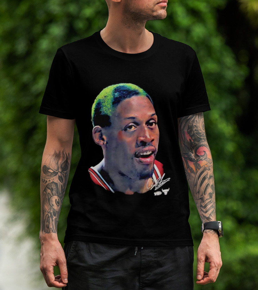 Chicago Bulls Dennis Rodman Big Face Signature T-Shirt