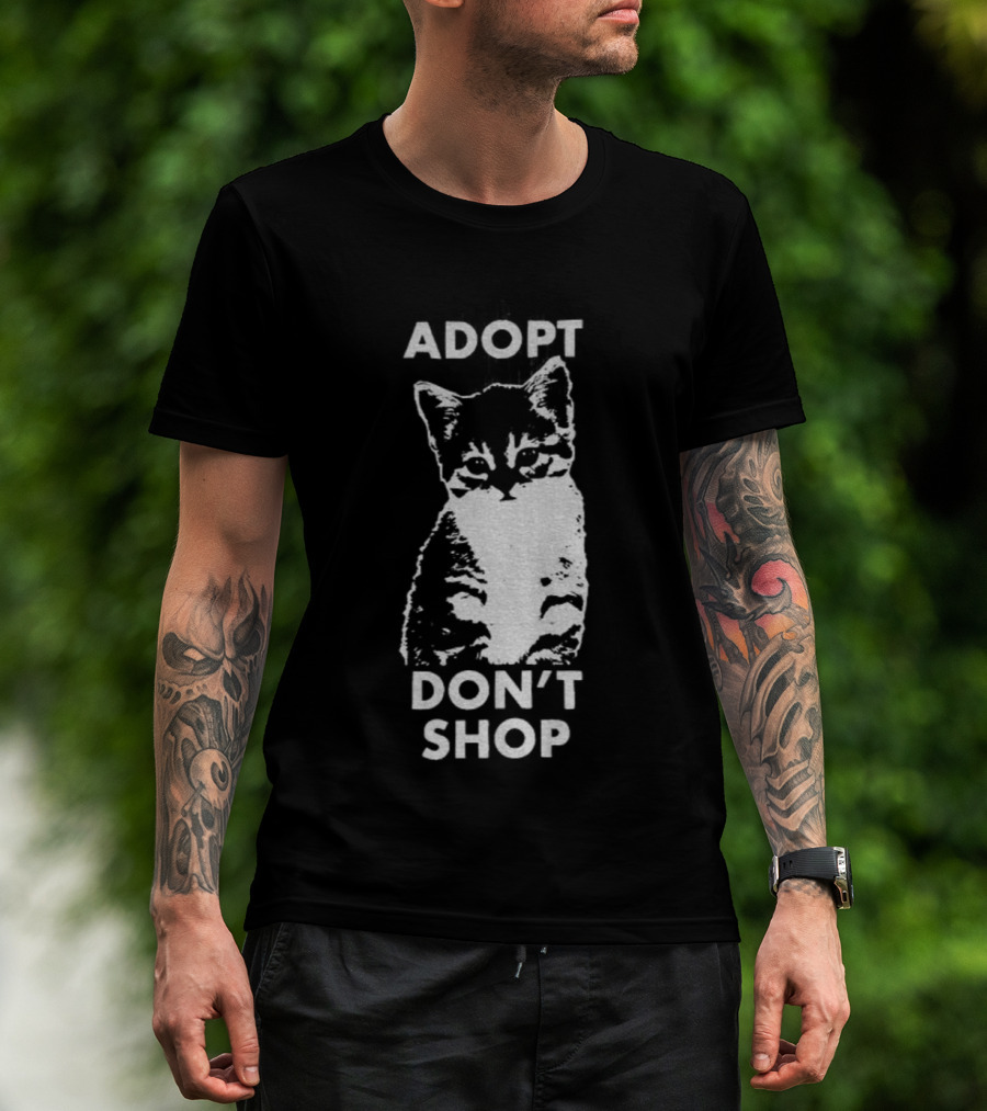 Adopt Don't Shop Vintage Cute Cat T-Shirt
