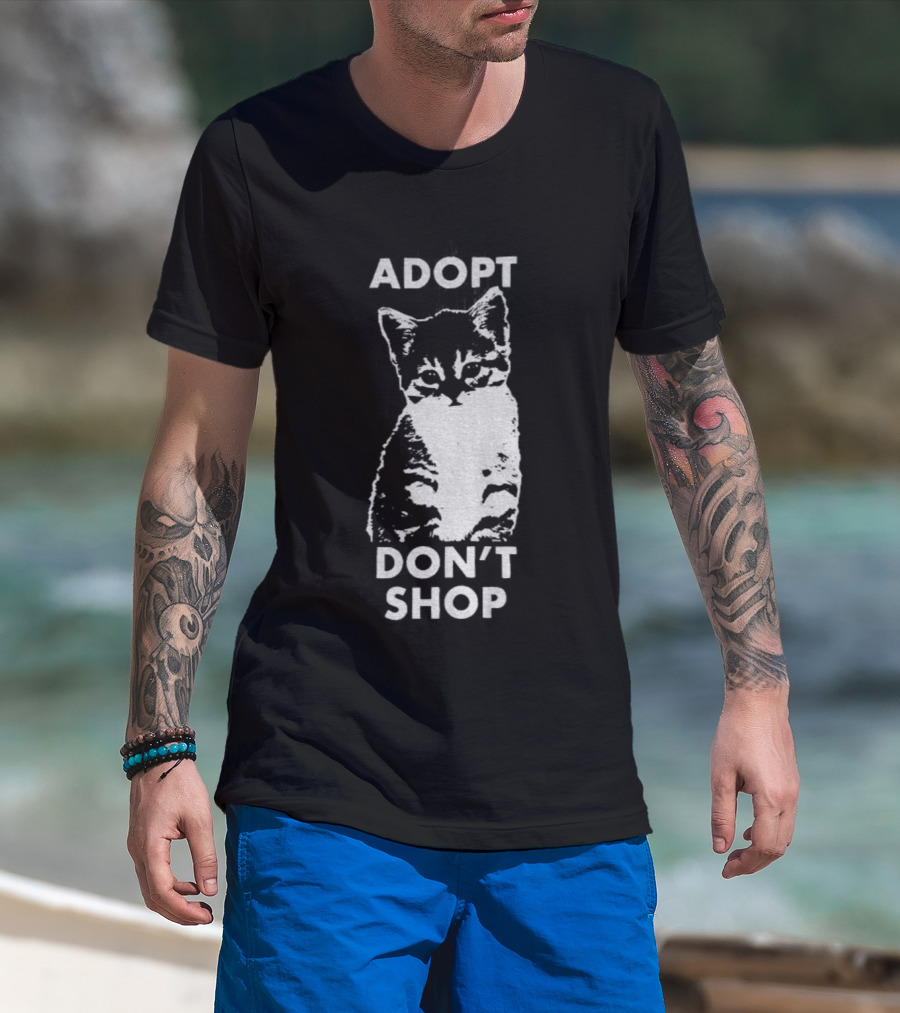 Adopt Don't Shop Vintage Cute Cat T-Shirt