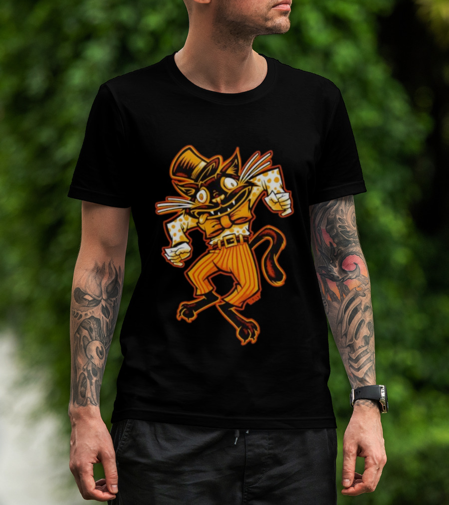 Dancing Cat Creep BeastWreck Halloween Monster Vintage Cartoon Style T-Shirt