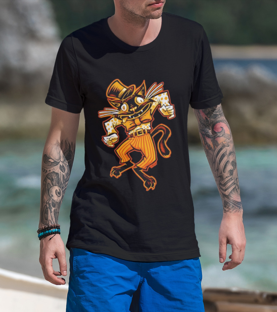 Dancing Cat Creep BeastWreck Halloween Monster Vintage Cartoon Style T-Shirt