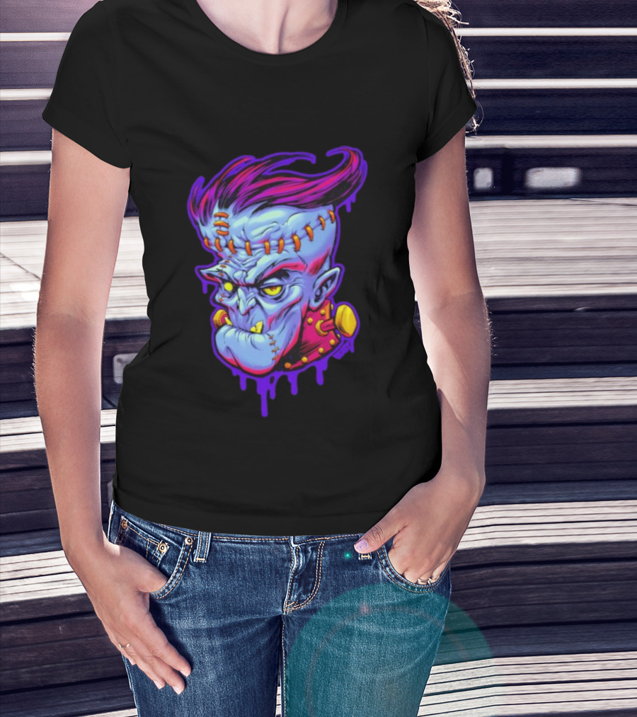 Funkenstein Frankenstein’s Monster Hammer Films Vampire Style Portrait T-Shirt