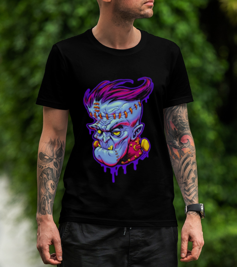 Funkenstein Frankenstein’s Monster Hammer Films Vampire Style Portrait T-Shirt