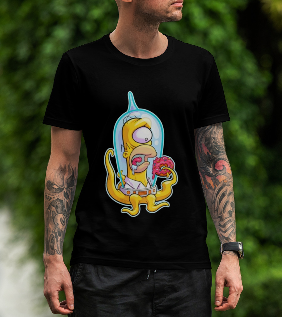 HO-MAR Simpsalien Homer Simpson BeastWreck Halloween Character Donut Space Alien T-Shirt