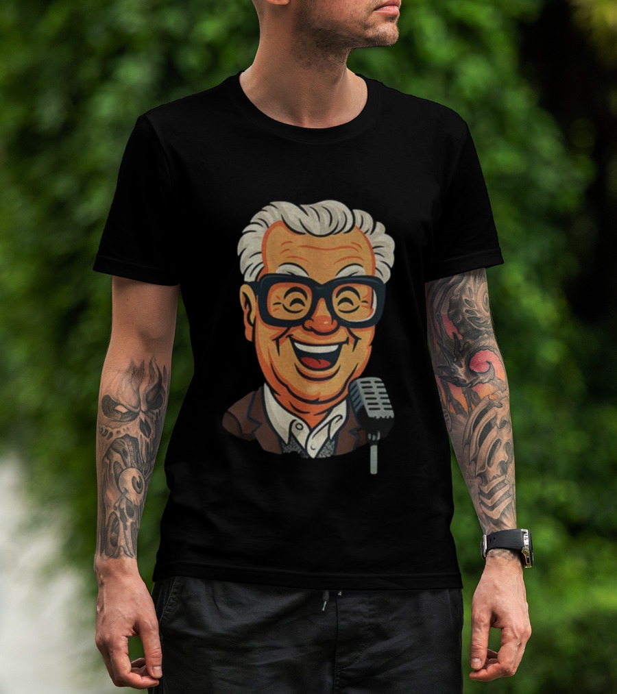 Harry Caray Cartoon Sports Commentator Baseball Fan Tribute T-Shirt