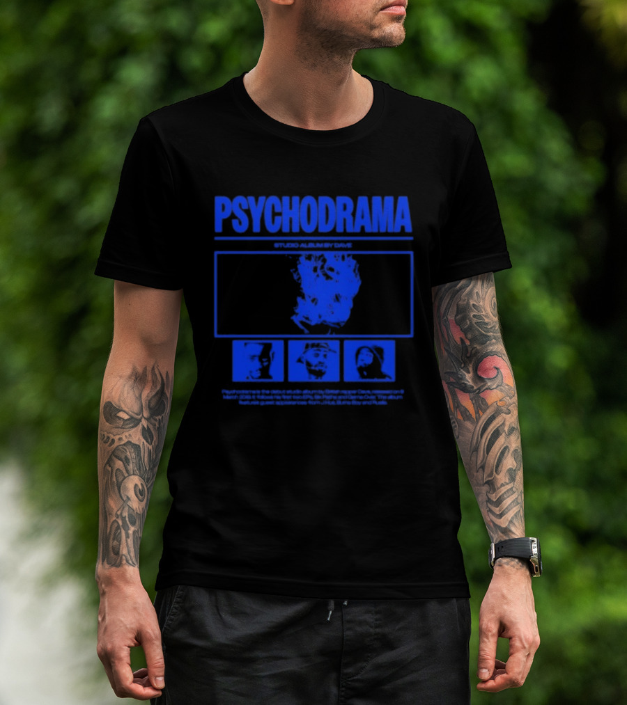 Dave Psychodrama Blue Face Iconic Music Album Art T-Shirt