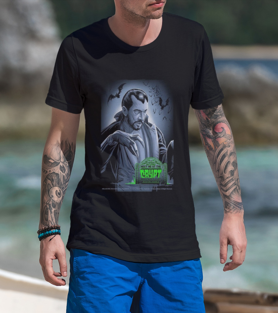 Billy Strings Meet Me At The Crypt Halloween 2025 Baltimore MD Dracula Vampire Bats Retro Horror T-Shirt