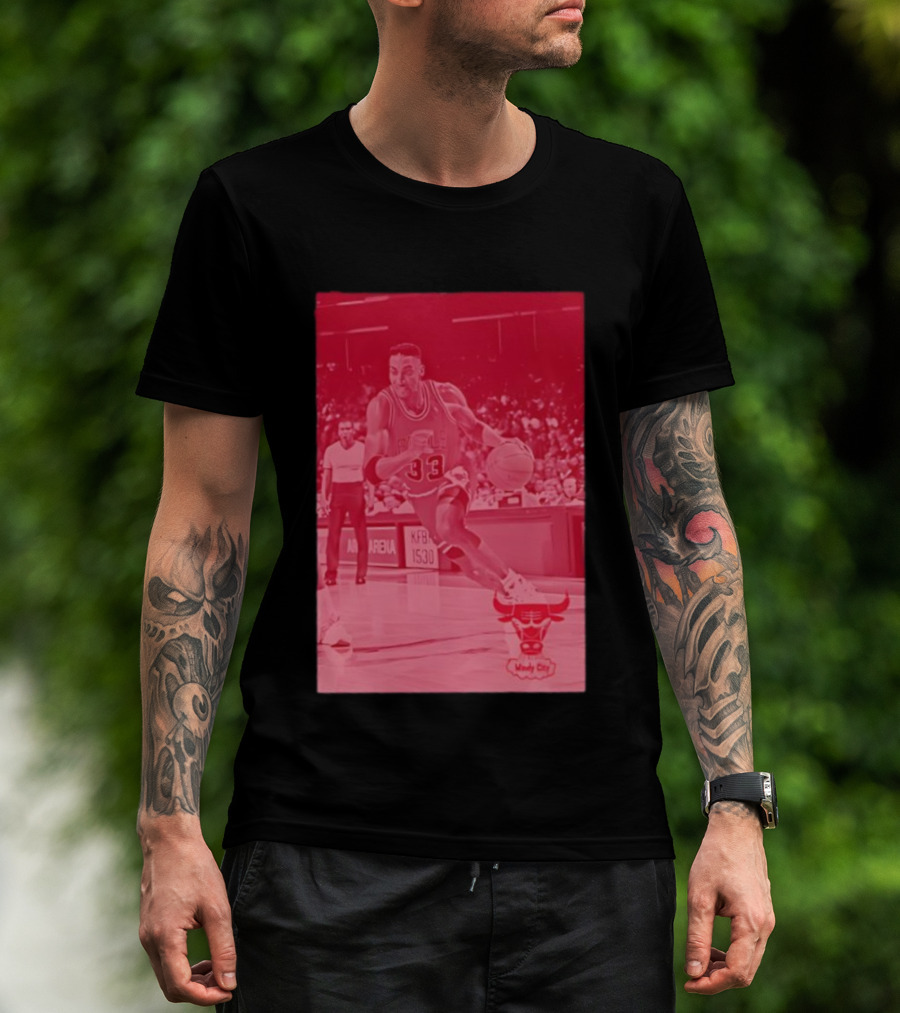 Chicago Bulls Scottie Pippen 33 Windy City NBA Basketball T-Shirt