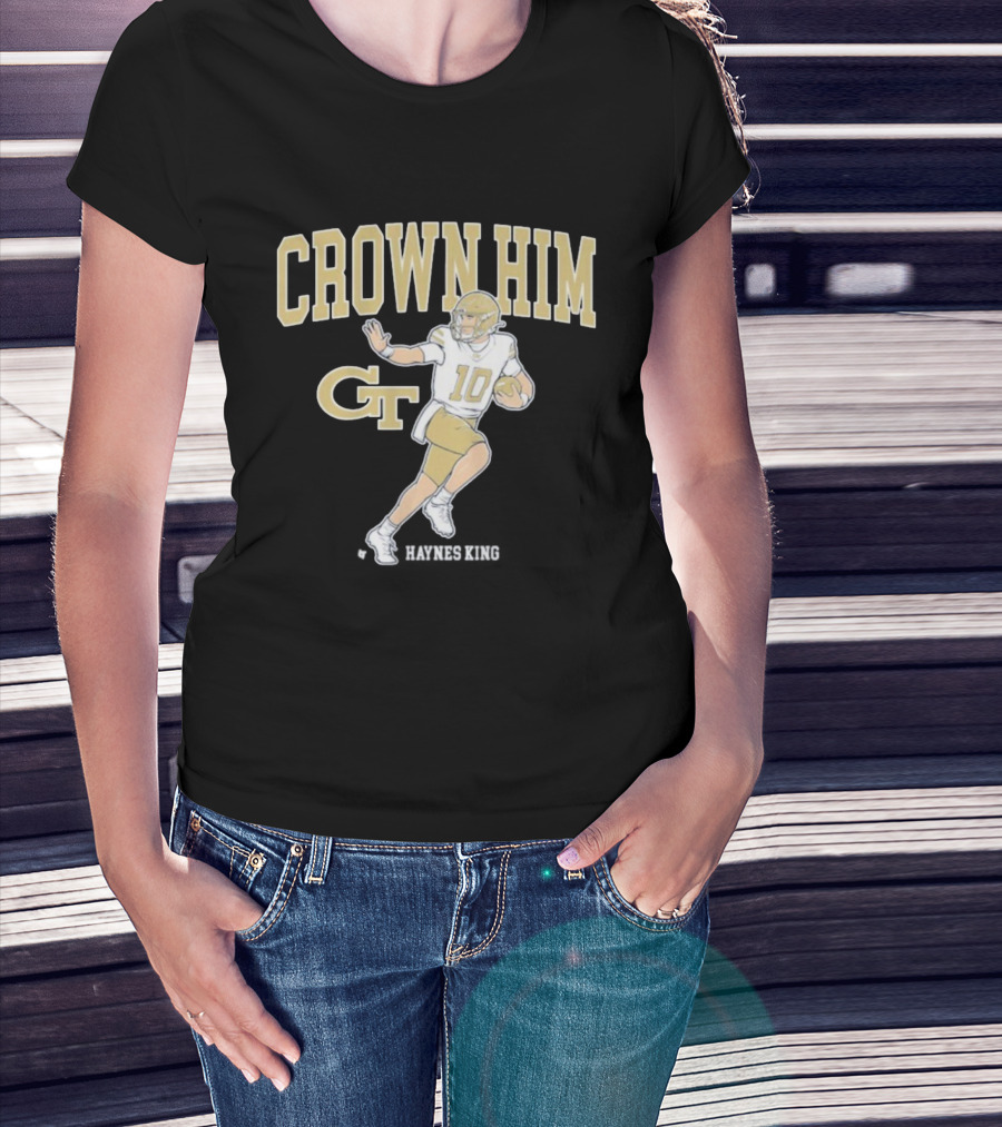 Crown Him GT 10 Georgia Tech Yellow Jackets Football T-Shirt