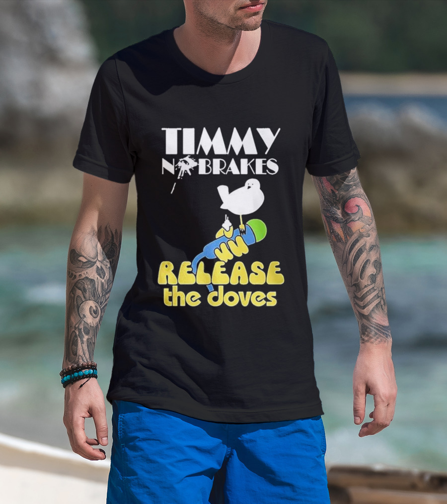 Timmy No Brakes Release The Doves Fun Colorful Design T-Shirt