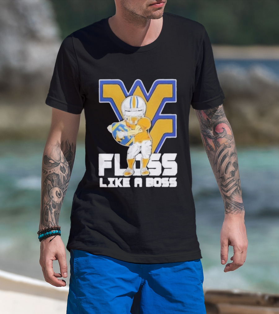 West Virginia Mountaineers Floss Like A Boss Football Celebration T-Shirt