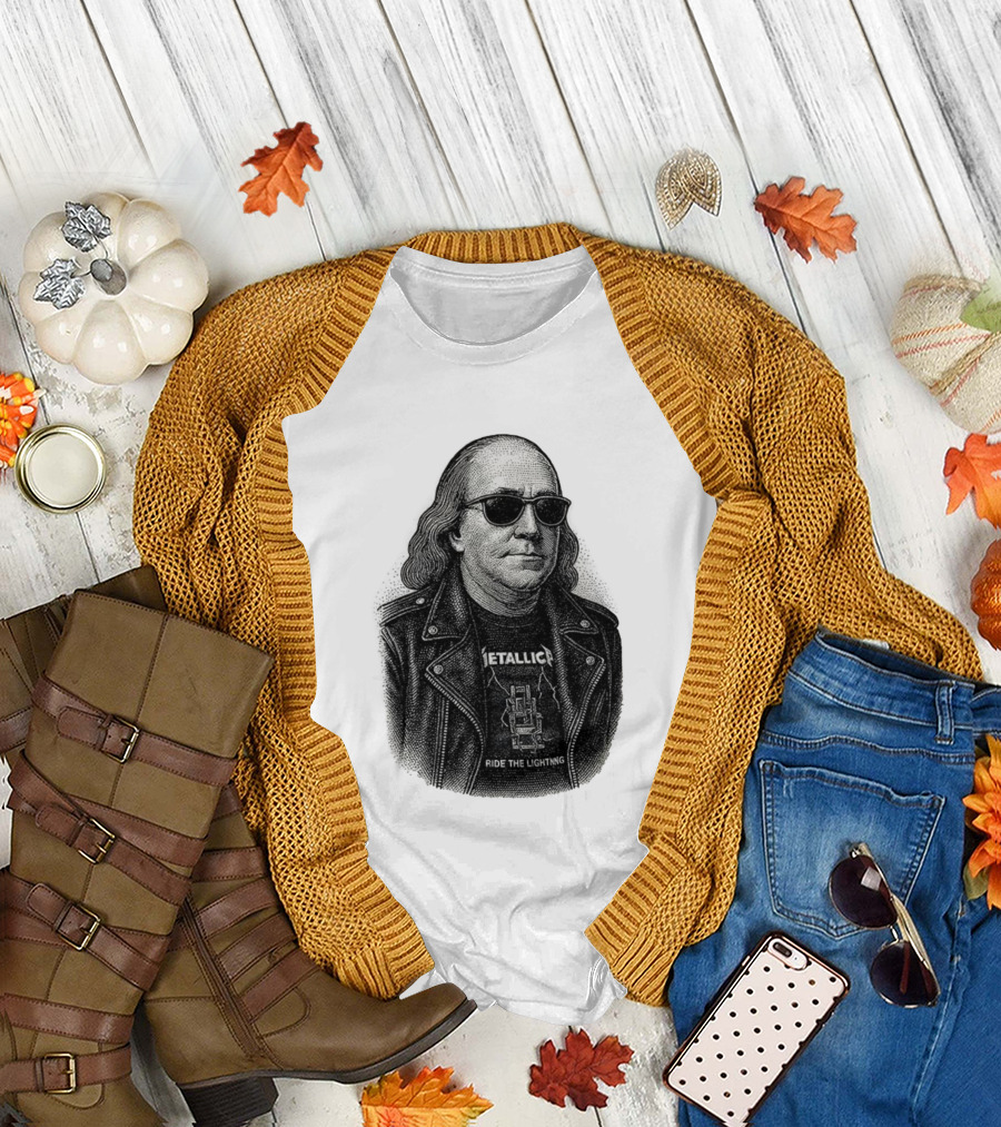 Ben Franklin Metallica Ride the Lightning T-Shirt