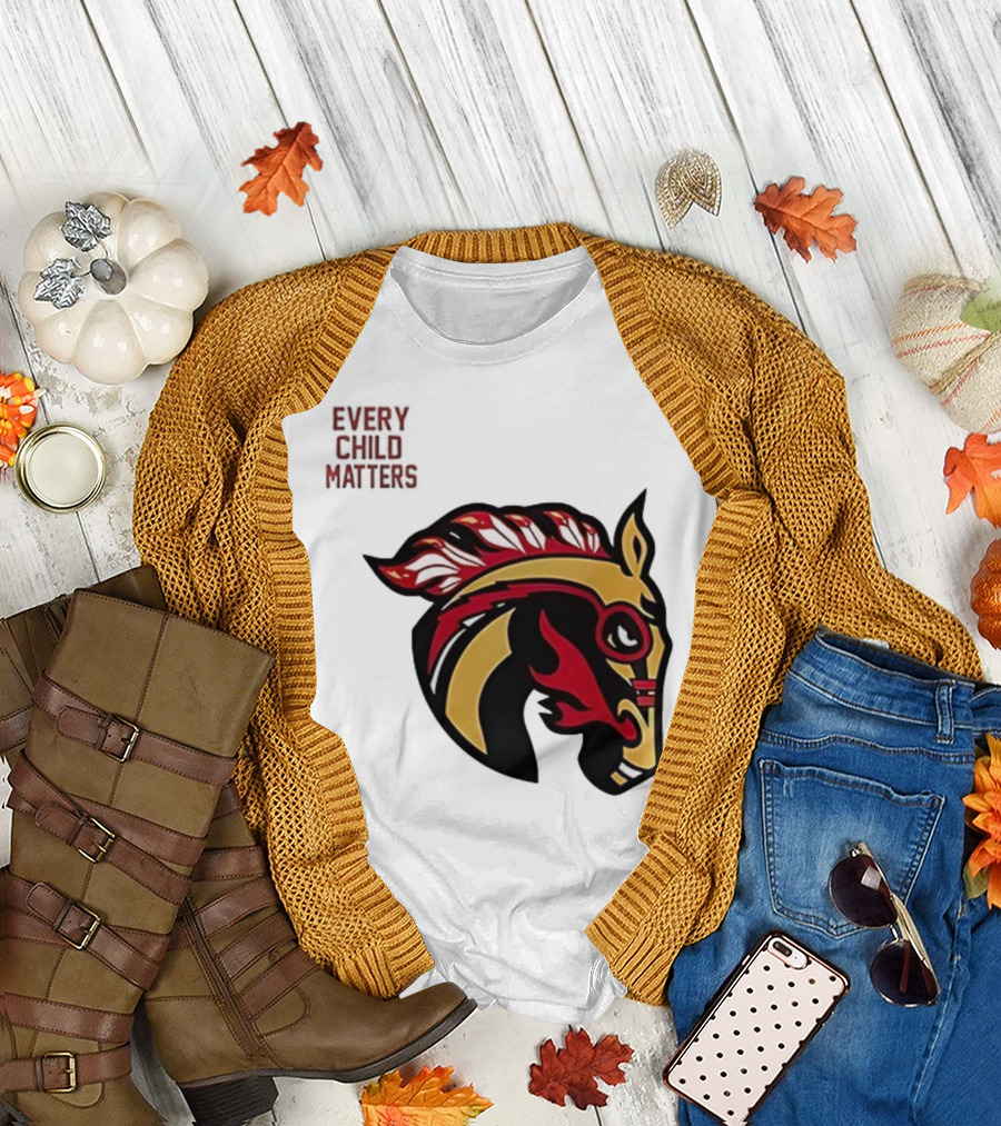 Calgary Wranglers Indigenous Heritage Every Child Matters Chinki Goodstoney T-Shirt