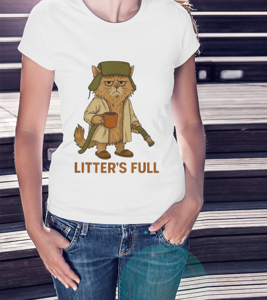 Litter’s Full Cat Coffee And Hose Hat T-Shirt