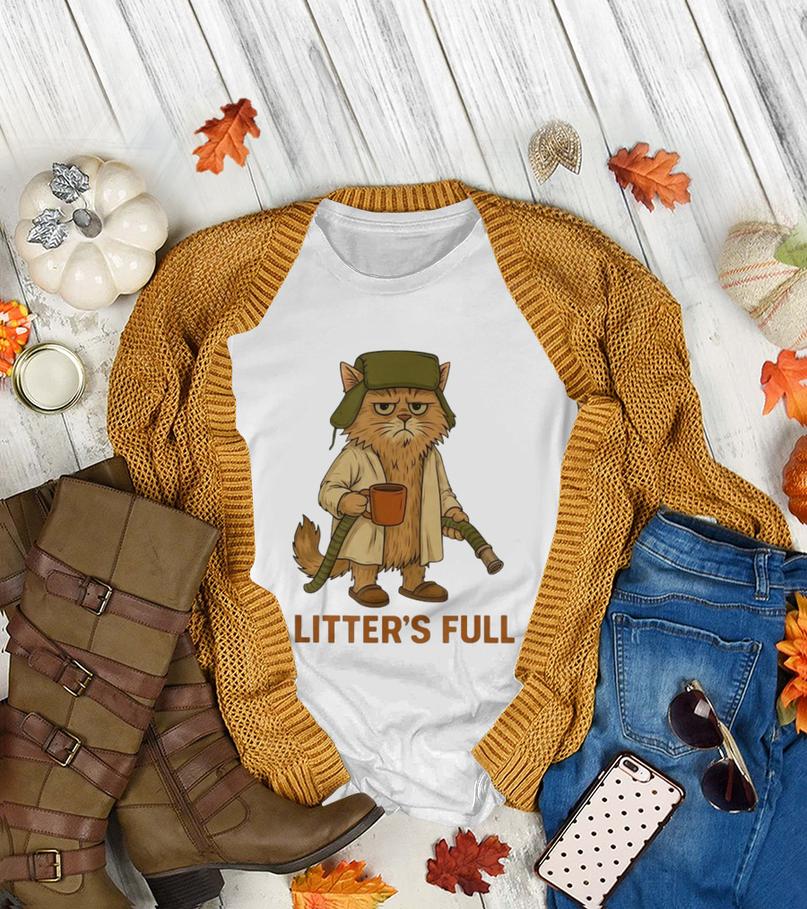 Litter’s Full Cat Coffee and Hose Hat T-Shirt