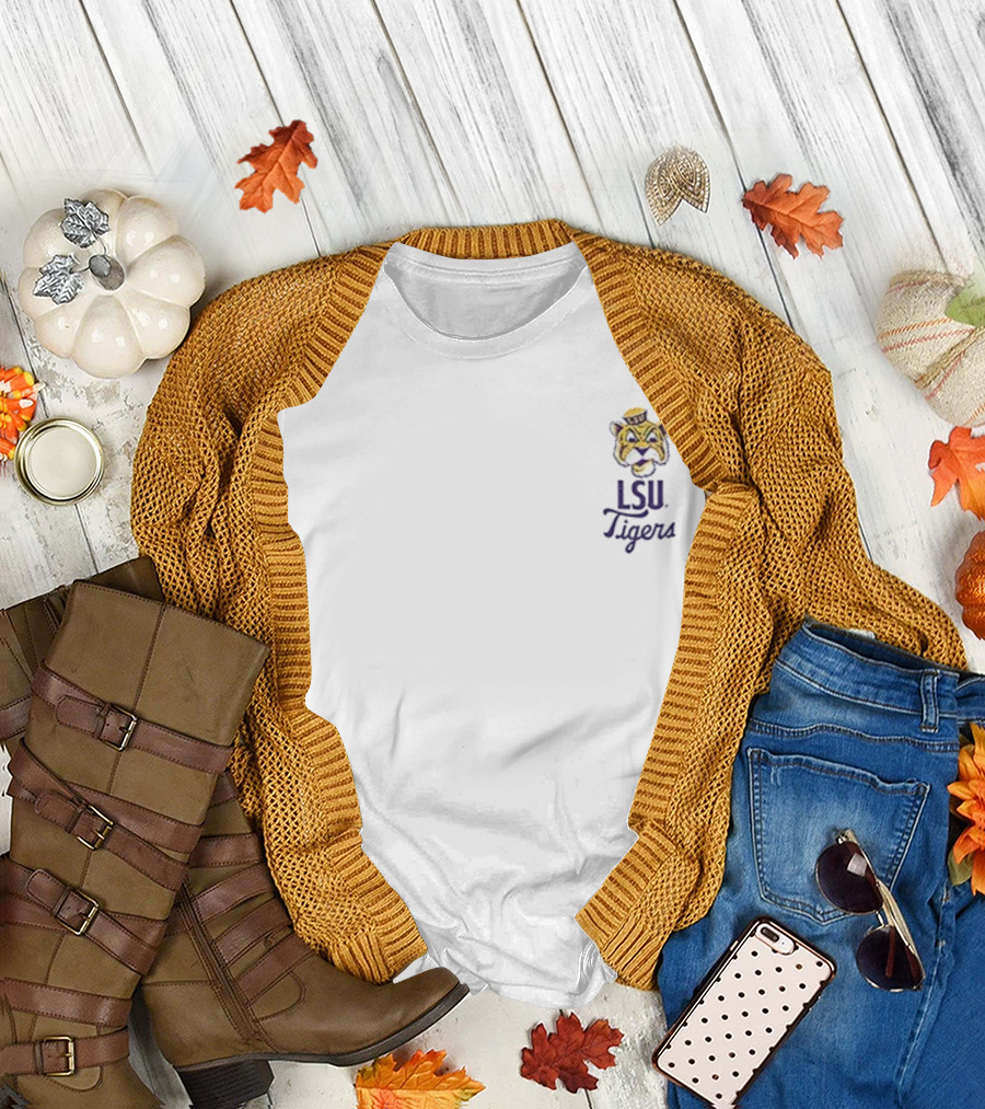 LSU Tigers Fighting Tigers 1860 Big and Tall Mascot Overlay Essential Retro Mike the Tiger T-Shirt