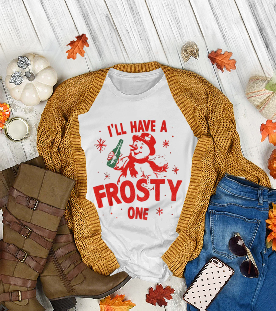 I’ll Have a Frosty One Snowman Christmas 2025 T-Shirt