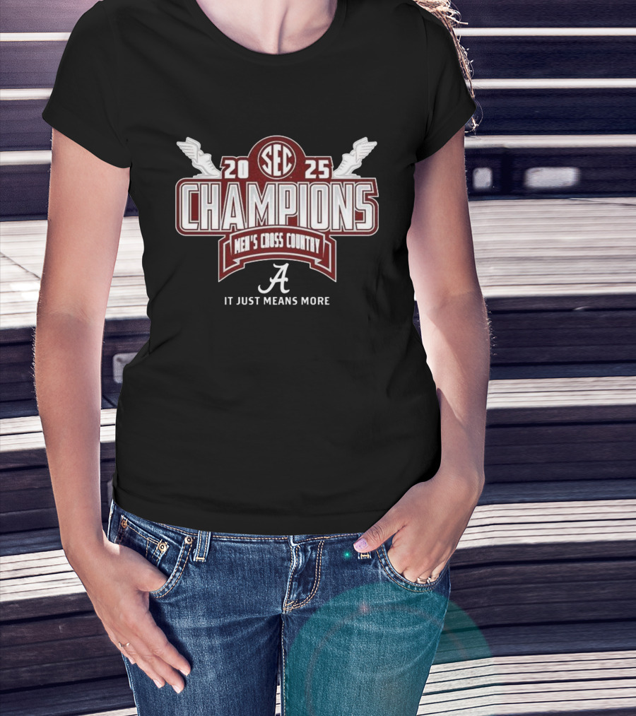 SEC 2025 Champions Alabama Crimson Tide Men’s Cross Country It Just Means More T-Shirt