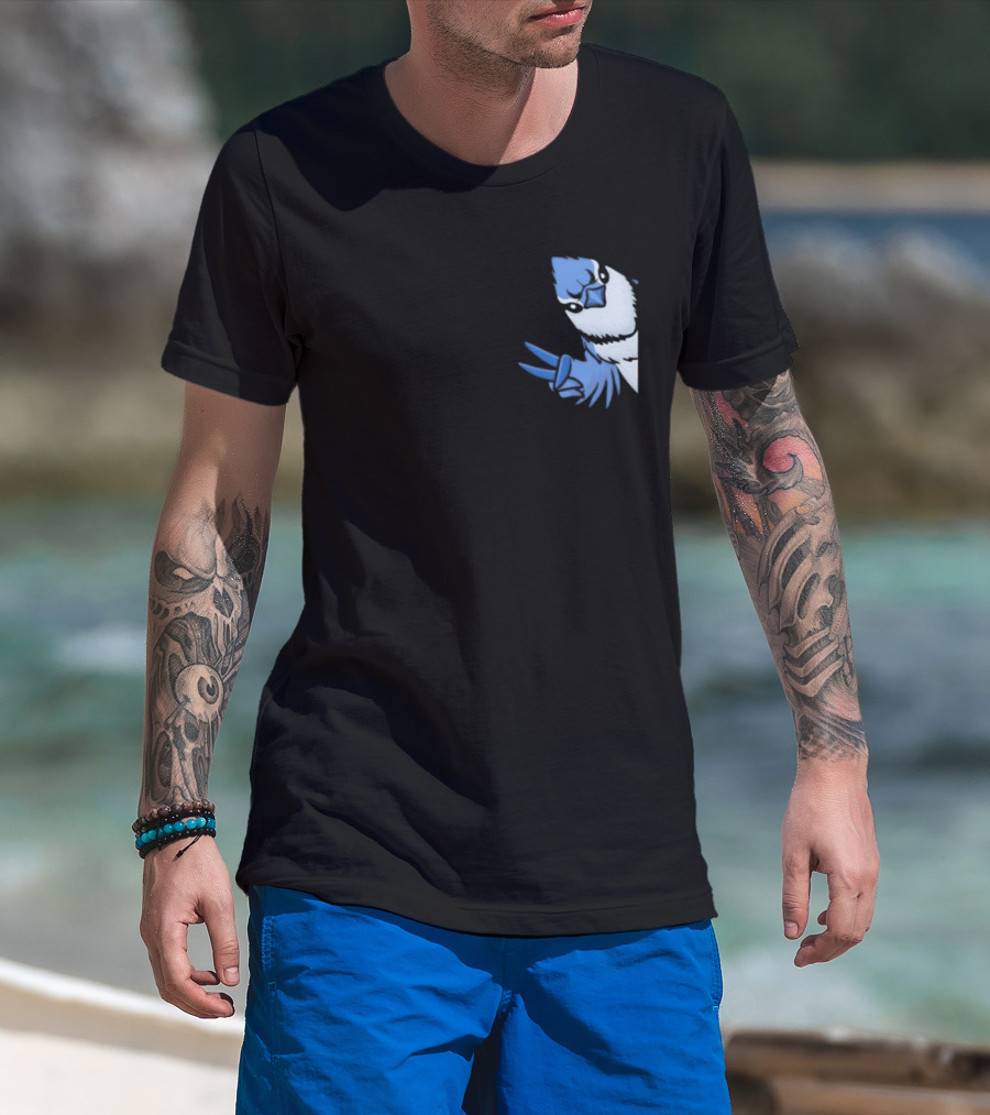 Blue Jay Cyanocitta Cristata Peace Gesture T-Shirt