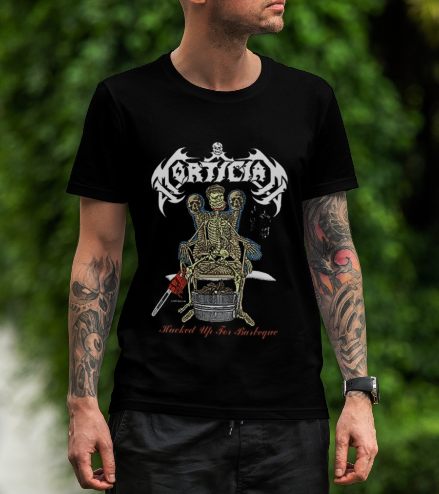 Corticia Skeleton Throne Barbeque Roasted Organs Shredded Skin Human Meat T-Shirt