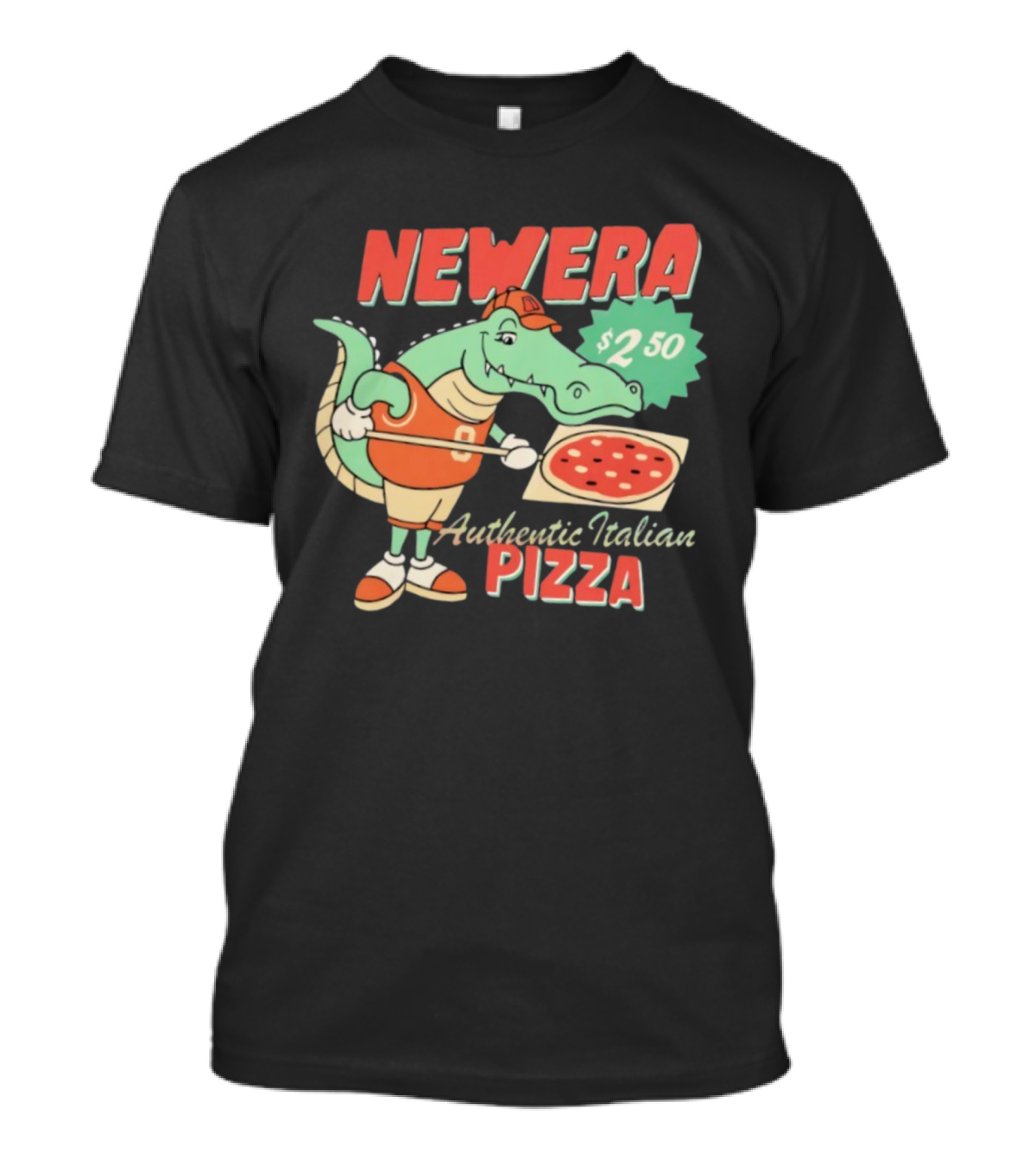New Era Authentic Italian Pizza Crocodile Character $2.50 T-Shirt