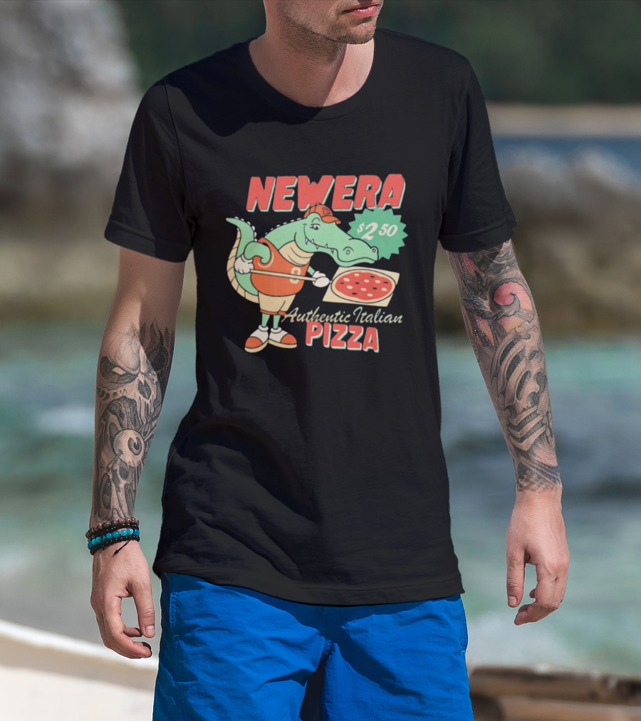 New Era Authentic Italian Pizza Crocodile Character $2.50 T-Shirt