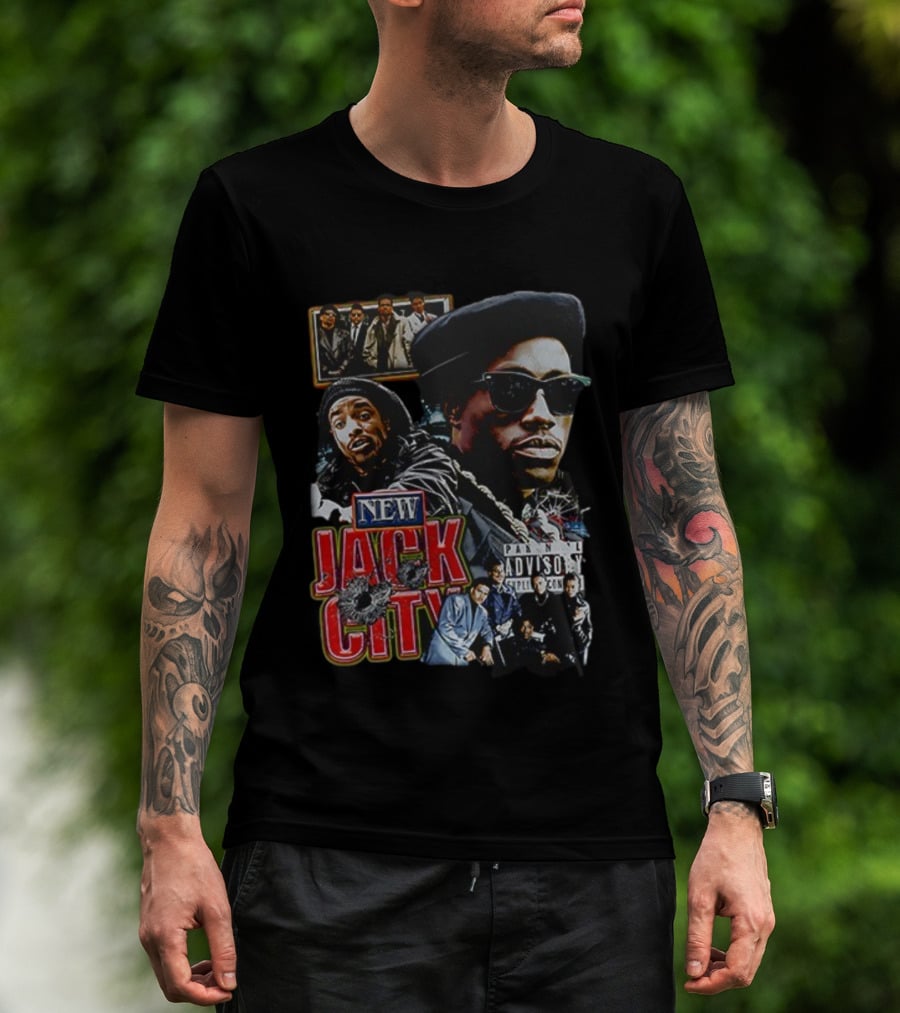 New Jack City Vintage Style Parental Advisory Explicit Content 90s Crime Drama Retro Fashion T-Shirt