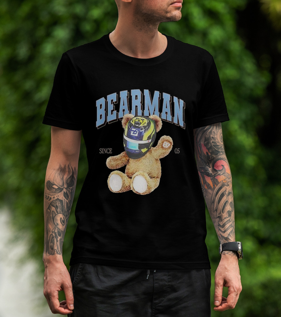 Bearman Teddy With F1 Racing Helmet T-Shirt
