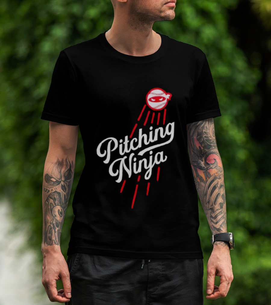 Pitching Ninja Baseball Ninja Los Angeles Dodgers MLB T-Shirt