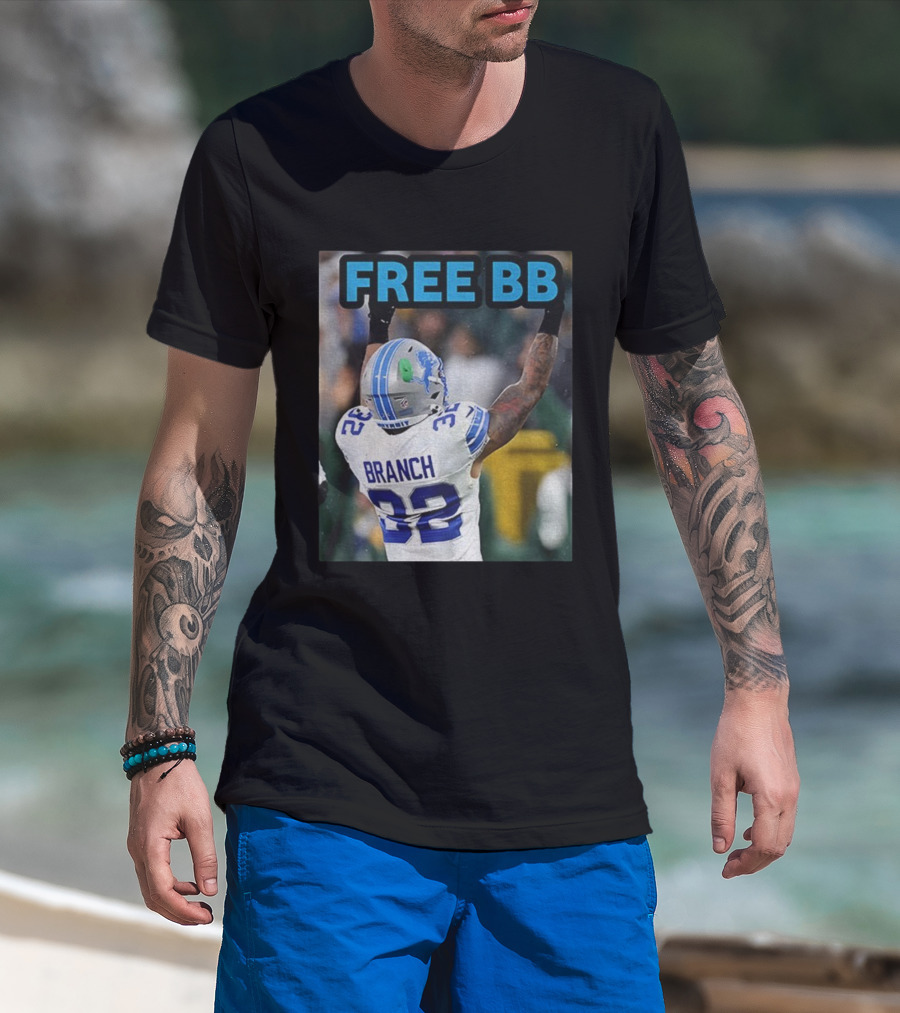 Free BB Brian Branch 32 Detroit Lions Football Fan Gear T-Shirt